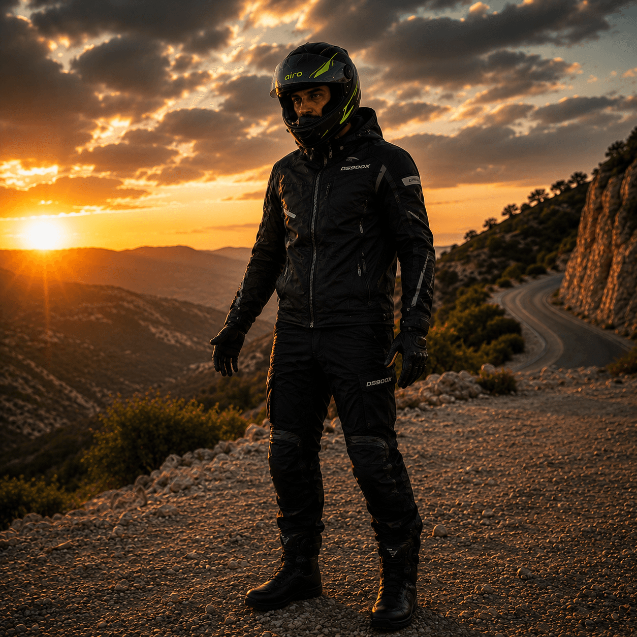 Motorcycle travel moment from a Salouf road trip