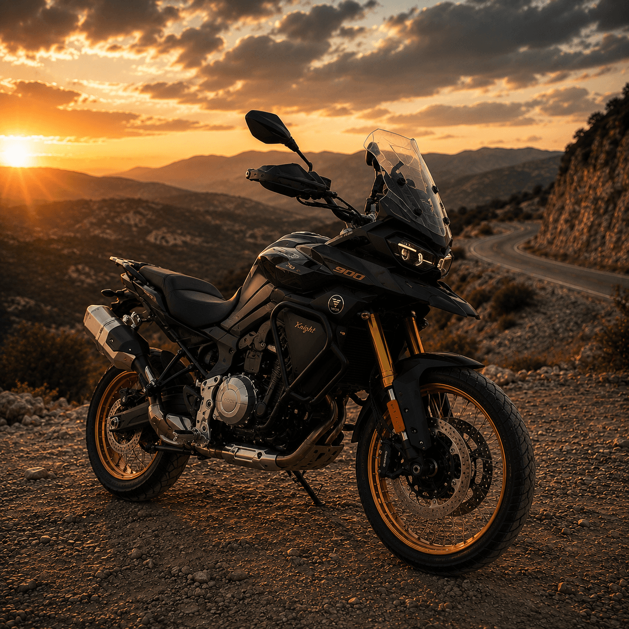 Close-up of the Voge DS900X motorcycle